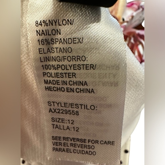 Women's One Piece ALEX MARIE Swimsuit Floral Multicolor Size: 12 - Picture 7 of 7